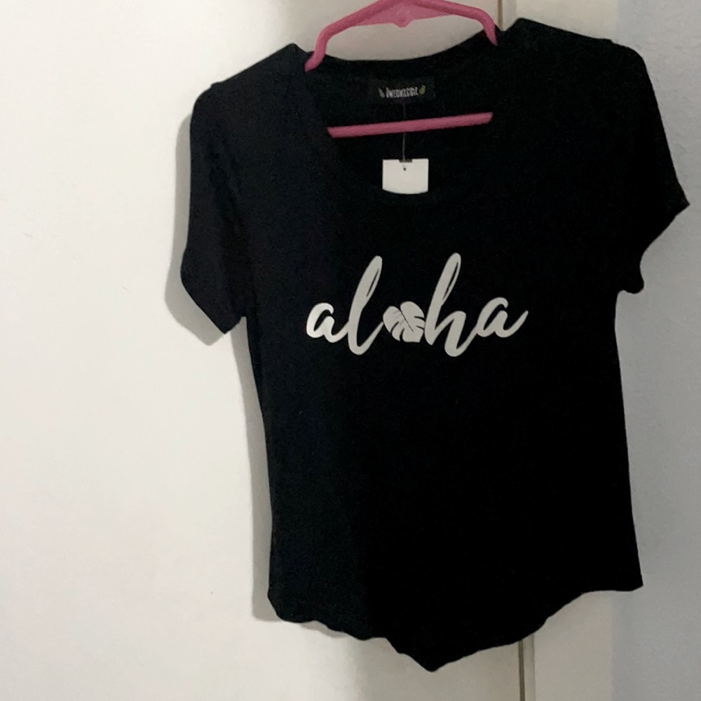 Aloha print silk blouse
